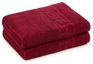 Set 2 Prosoape Bumbac 500g 2PRG511 Burgundy 50x90 cm
