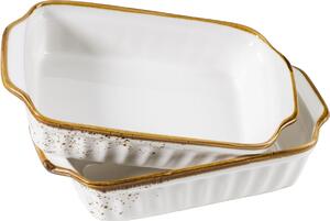 Mäser Set de 2 farfurii de copt Pintar Puncte maroalb 23 x 14,5 cm