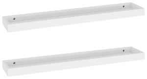 Rafturi de perete Loggia, 2 buc., alb, 80x15x4 cm, MDF