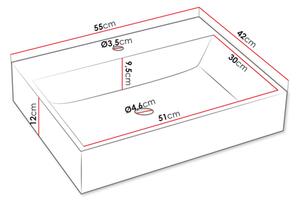 Z0ND0 Mobilier baie Kiago II (Negru mat + Marmură Negru + auriu) (cu chiuvetă). 1103957