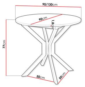 Masă sufragerie extensibilă 90 cm Kertare M 90 (Alb + Negru) (pentru 2-4 persoane). 1105351