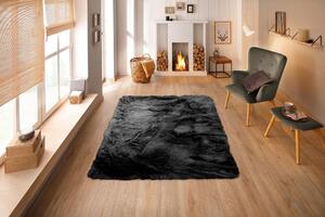 Covor Home affaire Valeria, blana artificiala, negru, 120/180 cm