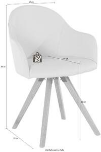 Set 2 scaune LOTOS piele naturala crem 62/59/85 cm