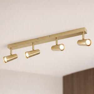Lindby Spot de tavan Iluna, 4 becuri, alamă, GU10, reglabil, Auriu / Alamă, Camera de zi / sufragerie, Metal, Modern
