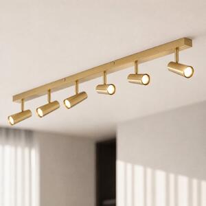 Lindby Spot de tavan Iluna, 6 becuri, alamă, GU10, reglabil, Auriu / Alamă, Camera de zi / sufragerie, Metal, Modern