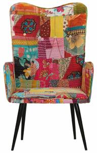 Scaun cu spătar aripi, mozaic, pânză colorată