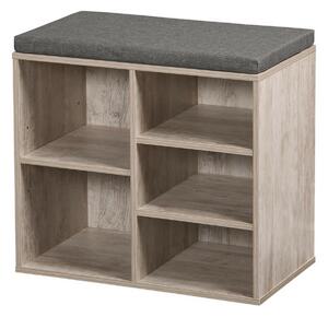 Kesper 15911 Suport pentru pantofi cu scaun, griși alb, 51,5 x 48 x 29,5 cm
