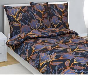 Lenjerie de pat din bumbac Bellatex Floarealbastru închis , 140 x 200 cm, 70 x 90 cm