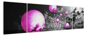 Tablou abstract - bile violet (170x50cm)