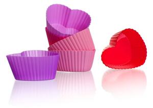 Set forme 6 bucăți de cupcakes din siliconBanquet Culinaria, inimi