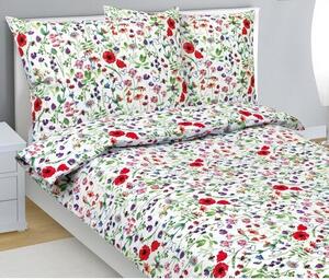 Lenjerie de pat din bumbac Bellatex Wolf poppiesroșu , 140 x 200 cm, 70 x 90 cm
