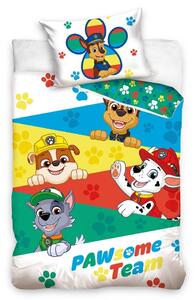 Lenjerie de pat din bumbac pentru copii PawsomeTeam, 100 x 135 cm, 40 x 60 cm