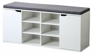 Kesper 15918 Suport pentru pantofi cu scaun, alb, 103 x 48 x 30,5 cm