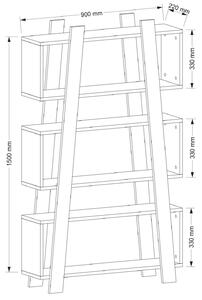 Bibliotecă, Ladder Frame, UnicUtil, 90 x 22 x 150 cm, Alb, UUBIIB13