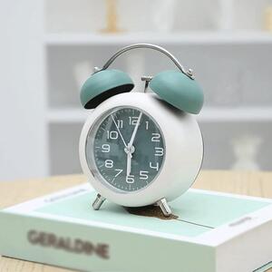 Ceas de masa desteptator Pufo Joyful cu buton de iluminare cadran, 15 cm, verde