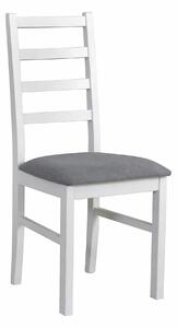 Scaun NILO 8, alb/gri - Riviera 91, lemn de fag/stofa catifelata, 43x4