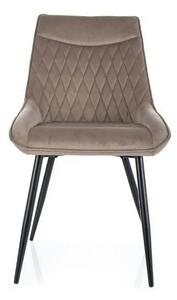 Scaun AGAT, bej inchis/negru, stofa catifelata - Bluvel 40/metal, 51x4