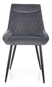 Scaun AGAT, gri/negru, stofa catifelata - Bluvel 14/metal, 51x44x88 cm