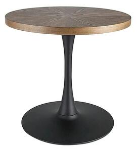 Masa rotunda lemn bucatarie AMADEO, nuc/negru, 80x80x76 cm