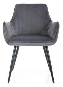 Scaun APPLE, gri/negru, stofa catifelata - Bluvel 14/metal, 57x47x85 c