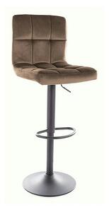 Scaun bar C105, bej inchis - Bluvel 40/negru, stofa catifelata/metal