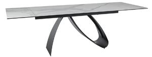 Masa extensibila DIUNA, alb/negru, sticla securizata/ceramica/metal, 1