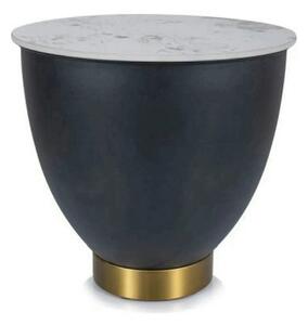 Masuta CYPRUS B, negru/auriu/alb, ceramica/metal, 48x48x45 cm