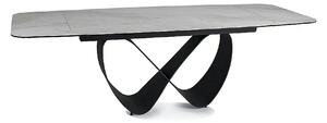 Masa extensibila INFINITY, alb/negru, sticla securizata/ceramica/metal
