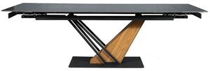 Masa extensibila moderna GENESIS, negru/stejar, 160/220x90x76 cm