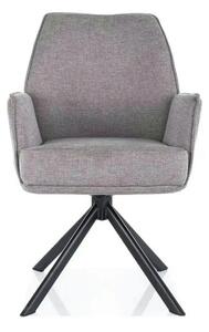 Scaun rotativ HUGO, gri/negru, stofa clasica/metal, 58x46x90 cm