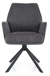 Scaun rotativ HUGO, gri inchis/negru, stofa clasica/metal, 58x46x90 cm