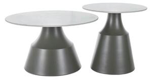 Set 2 masute ITAKA, alb/gri, ceramica/metal