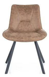 Scaun LINK, maro/negru, stofa microfibra/metal, 53x43x85 cm