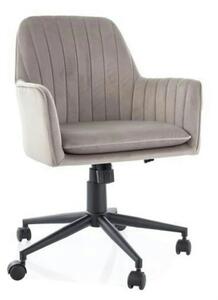 Scaun birou Q-886, bej inchis - Bluvel 40/negru, stofa catifelata/meta