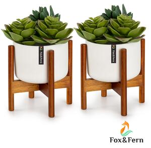 Fox & Fern Thorn, ghiveci de flori cu suport, set de 2 piese, stil anii 1950