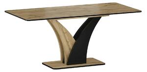 Masa extensibila VENTO, stejar artisan/negru, PAL, 120-160x68x76 cm