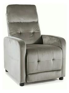 Fotoliu rabatabil OTUS, stofa catifelata gri - Bluvel 14, 66x92/144x10
