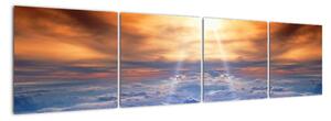 Tablou modern - soarele deasupra norilor (160x40cm)