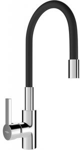 Mexen Flex baterie de bucătărie, Crom/Neagră - 670900-07