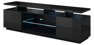 Comoda TV EVA, negru, PAL laminat, 180x40x56 cm