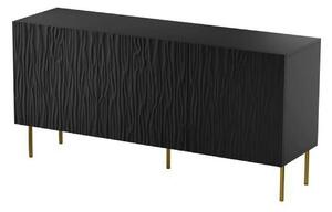 Comoda JUNGLE, negru/auriu, PAL laminat, 152x42x75 cm