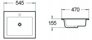 Mexen Salma chiuvetă încastrată în blat 54 x 47 cm, albă - 25395400