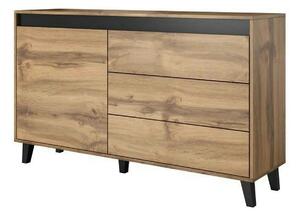 Comoda NORD, stejar wotan/gri antracit, PAL laminat, 138x38x83 cm