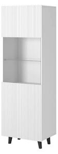 Vitrina PAFOS, alb, PAL laminat/sticla, 60x40x182 cm