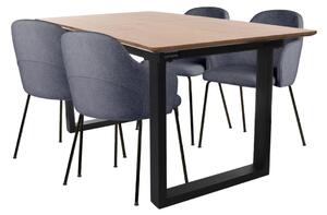 Set: masă Grand + 4 scaune de dining Aura Black