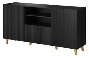 Comoda PAFOS, negru, PAL laminat, 150x40x82 cm
