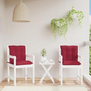 Perne scaun cu spătar scund, 2 buc., roșu, 100x50x7 cm, textil