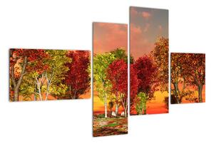 Tablou modern - copaci colora?i (110x70cm)