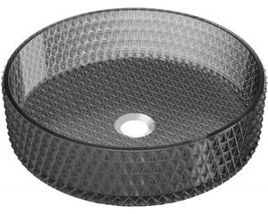 Mexen Aura sticlă chiuvetă pe blat 39 x 39 cm, Neagră - 24013970