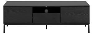 Masă TV neagră în decor de frasin 140x45 cm Seaford - Actona